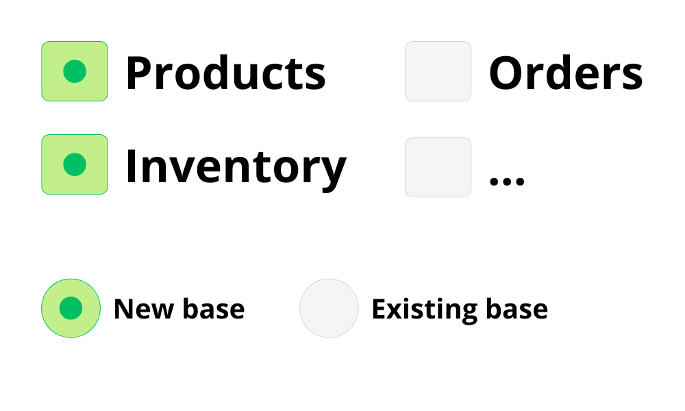 Select Shopify data to sync with Airtable